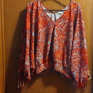 Paisley‎ long sleeve crop top
